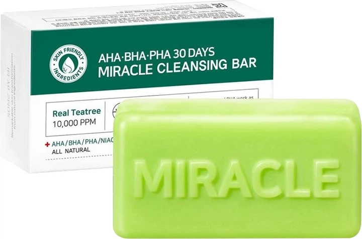 Mydło w kostce Some By Mi 30 Days Miracle Cleansing Bar z kwasami Mi AHA/BHA/PHA do skóry problematycznej 95 g (8809408260793) - obraz 1