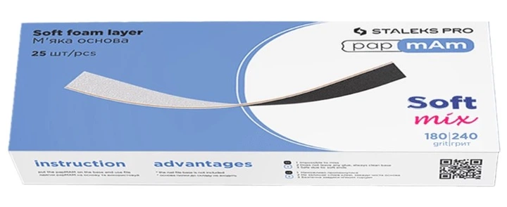 Wymienne nakładki dwustronne Staleks Pro Expert papmAm Miękka podstawa 180/240 grit 25 szt (4820241067343) - obraz 1
