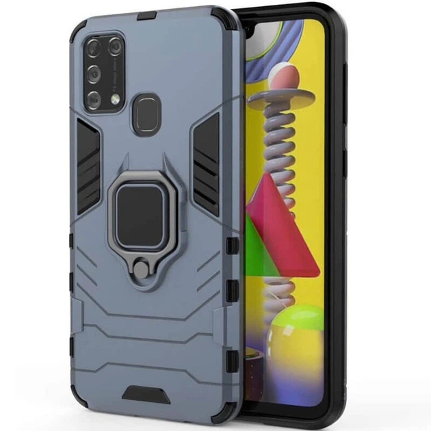 Ударопрочный чехол Transformer Ring for Magnet для Samsung Galaxy M30s / M21 Серый / Metal slate Без бренда - Фото 1 Ударопрочный чехол Transformer Ring for Magnet для Samsung Galaxy M30s / M21 Серый / Metal slate Без бренда - изображение 1