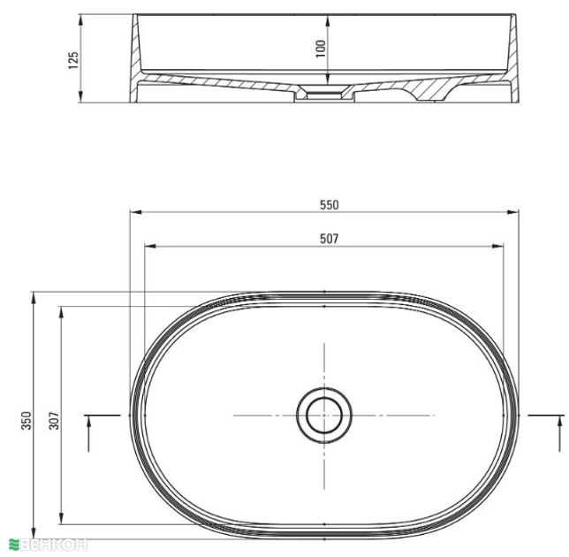 Раковина накладна Deante Silia 35х55 граніт сіра (CQS_SU6S) - зображення 3