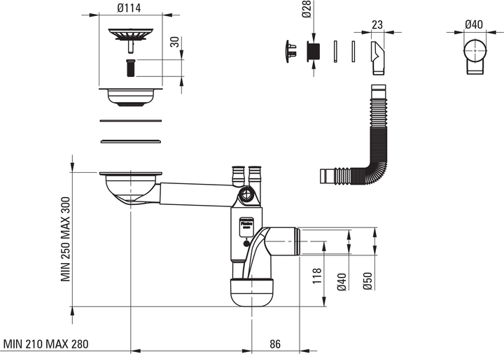 Zlew kuchenny Deante Corda 550x460x204 mm (ZQA_T10C) - obraz 3