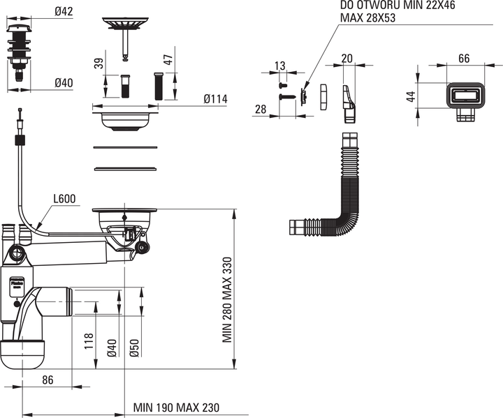 Zlew kuchenny Deante Magnetic 820x500x219 mm (ZRM_A113) - obraz 3