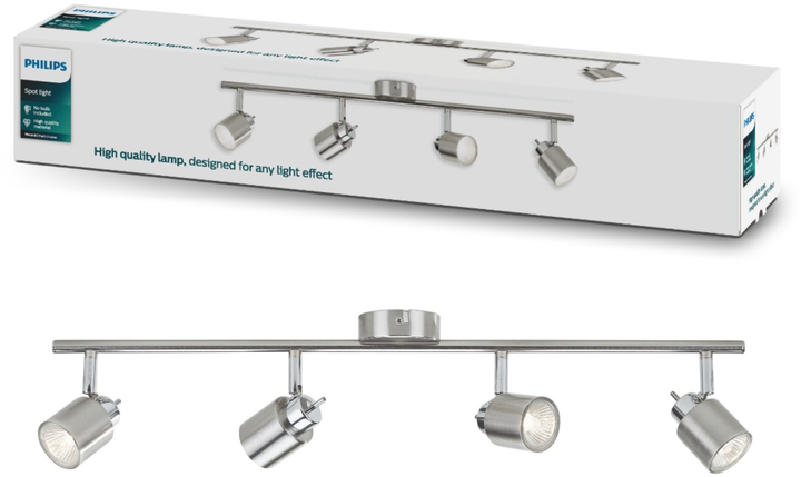 Спотовий світильник Philips Meranti bar/tube Нікель 4x35W (915005222401) - зображення 3