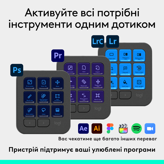 Консоль Logitech MX Creative Console Bluetooth/USB Graphite (920-012931) - зображення 4