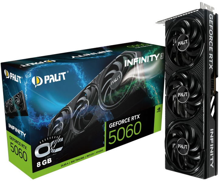 Відеокарта Palit PCI-Ex GeForce RTX 5060 Infinity 3 OC 8GB GDDR7 (128bit) (2580/28000) (HDMI, 3 x DisplayPort) (NE75060T19P1-GB2063S) - зображення 11