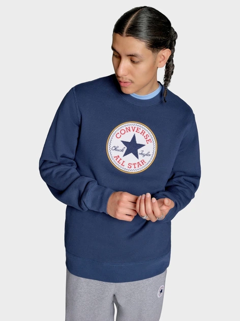 Свитшот мужской Converse CVM53K02-NVY XL Синий (0198820117463) - Фото 1 Свитшот мужской Converse CVM53K02-NVY XL Синий (0198820117463) - изображение 1