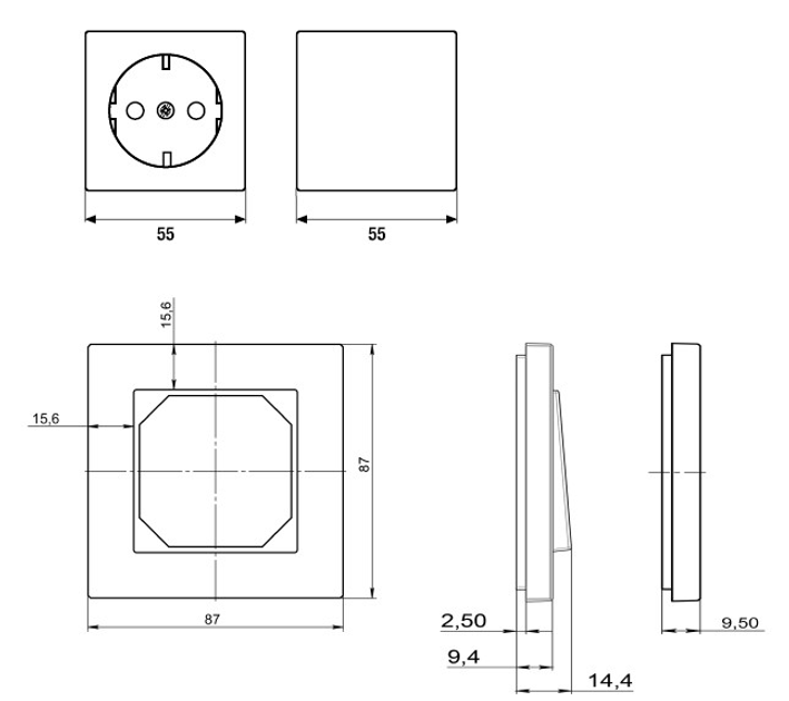Ramka pojedyncza Liregus Epsilon White matted glass (K14-245-01 E/WG) - obraz 2