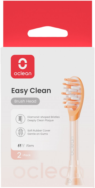 Nakładki do szczoteczki elektrycznej Oclean Easy clean-2 pack Orange (C04000355) - obraz 5