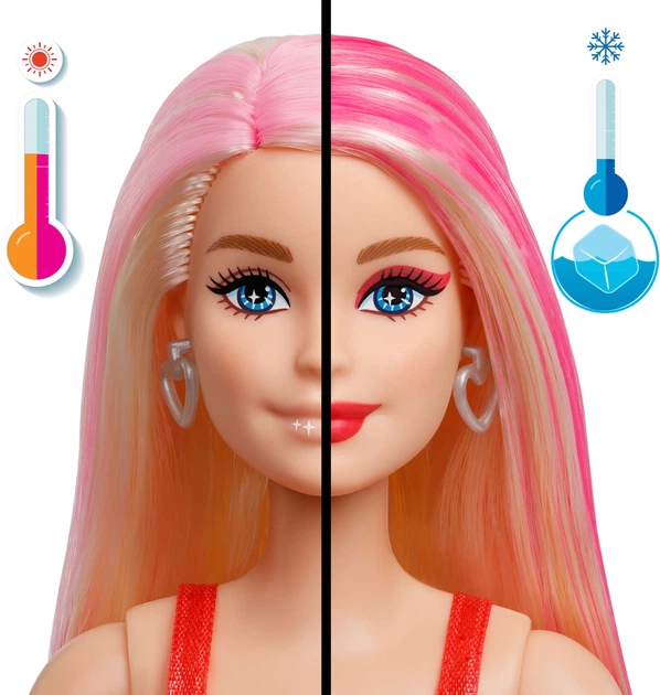 Lalka Barbie Beauty Party Unboxed w różowo-czerwonych odcieniach (JFY68) - obraz 3