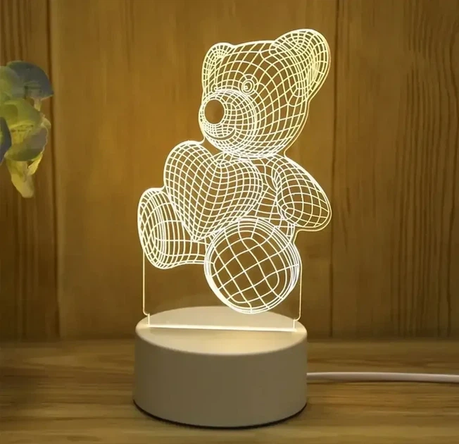 Ночник LAMP 3D-10 Мишка с сердцем - изображение 2