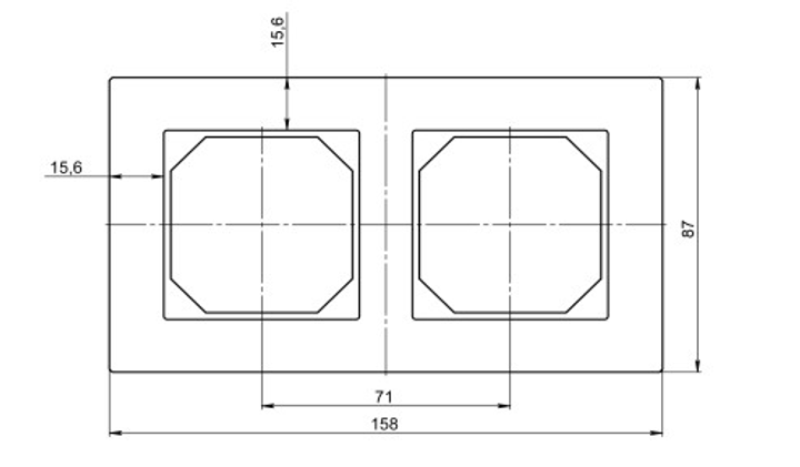 Рамка подвійна Liregus Epsilon Black matted glass (K14-245-02 E/BG) - зображення 2