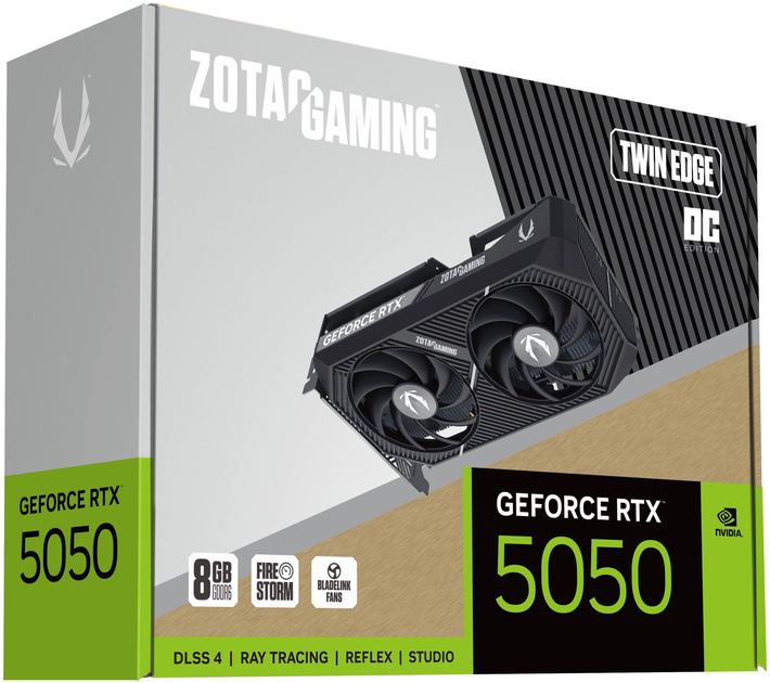 Відеокарта Zotac PCI-Ex GeForce RTX 5050 GAMING Twin Edge OC 8GB GDDR6 (128bit) (2602/20000) (HDMI, 3 x DisplayPort) (ZT-B50500H-10M) - зображення 7