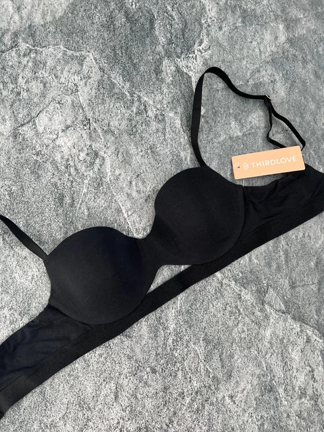 Классический хлопковый бюстгальтер Thirdlove Pima Cotton T-Shirt Bra - черный - 75А1/2 - изображение 3
