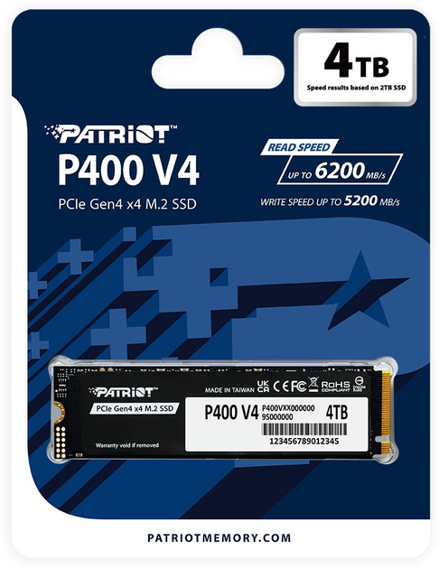 Dysk SSD Patriot P400 V4 4TB M.2 2280 NVMe PCIe 4.0 x4 TLC (P400VP4TBM28H) - obraz 4