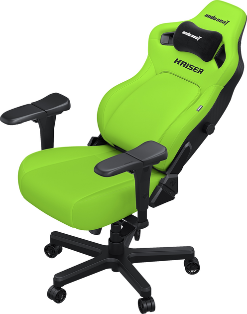 Fotel gamingowy Anda Seat Kaiser 4 Size XL Cyber Green PVC (AD12YDDC-XLL-20-C-PV/C-01) - obraz 8