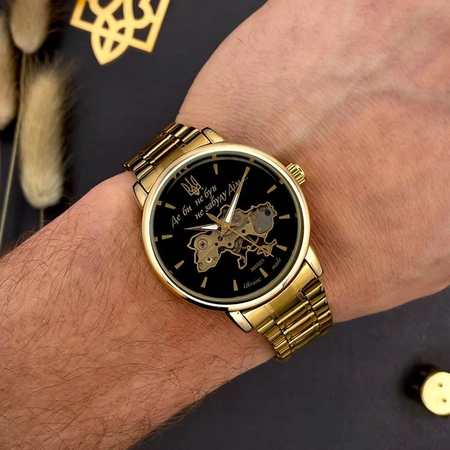 Наручные часы Awarder 022 Mechanic Metall Не забуду Дом Gold-Black - изображение 3