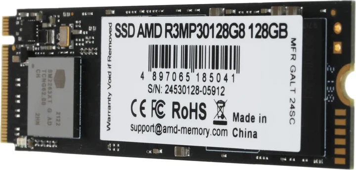 SSD диск AMD Radeon R3 128GB M.2 2280 NVMe PCIe 3.0 x4 3D NAND TLC (R3MP30128G8) - Фото 2 SSD диск AMD Radeon R3 128GB M.2 2280 NVMe PCIe 3.0 x4 3D NAND TLC (R3MP30128G8) - изображение 2