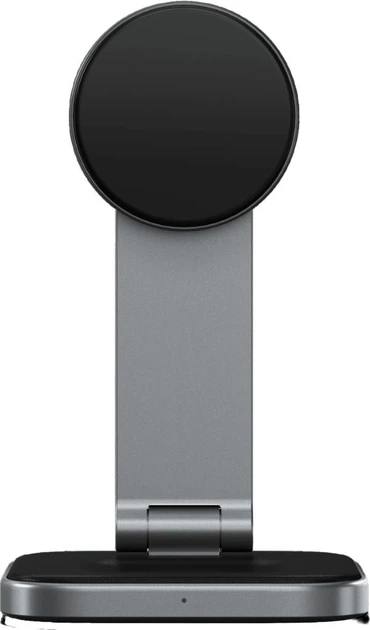 Беспроводное зарядное Satechi 2-in-1 Foldable Qi2 Wireless Charging Stand Space Gray - изображение 5