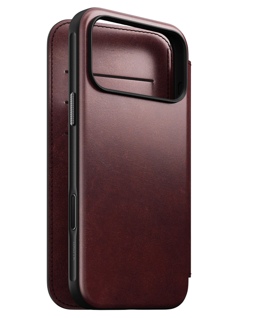 Кожаный чехол-книжка Nomad Modern Folio Horween Burgundy для iPhone 17 Pro - Фото 9 Кожаный чехол-книжка Nomad Modern Folio Horween Burgundy для iPhone 17 Pro - изображение 9