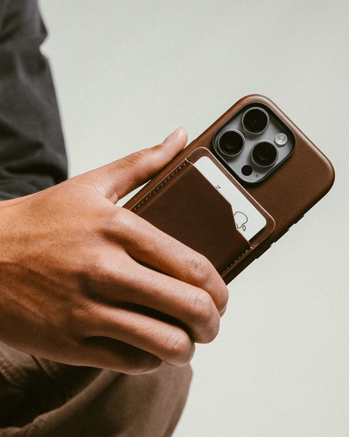 Кожаный кошелек Nomad Mag с Find My Tracking Horween Rustic Brown - изображение 4