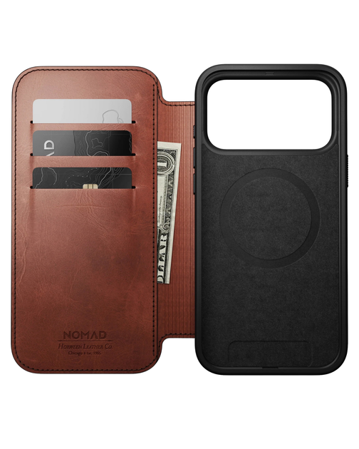 Кожаный чехол-книжка Nomad Modern Folio Horween Olde Dublin для iPhone 17 Pro - Фото 10 Кожаный чехол-книжка Nomad Modern Folio Horween Olde Dublin для iPhone 17 Pro - изображение 10