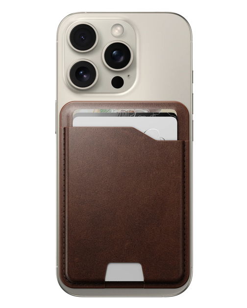 Кожаный кошелек Nomad Mag с Find My Tracking Horween Rustic Brown - изображение 7