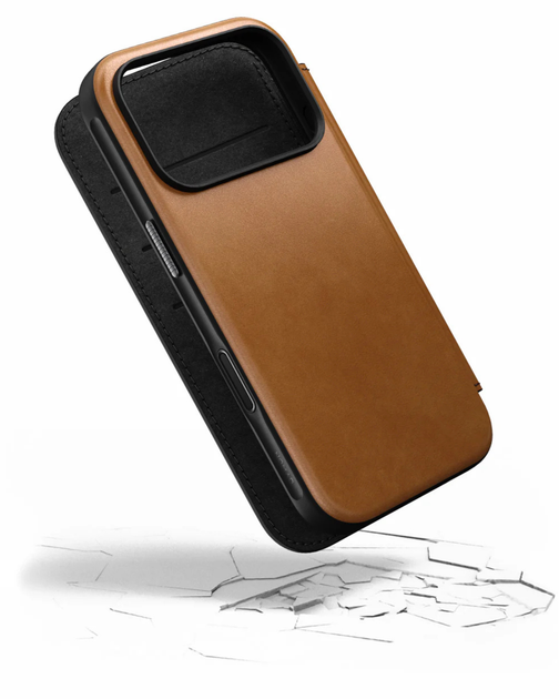 Кожаный чехол-книжка Nomad Modern Folio English Tan для iPhone 17 Pro - изображение 10
