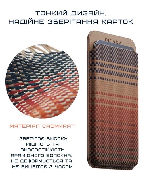 Чехол-картхолдер Pitaka Magnetic Woven Wallet Sunset (MWW2402) - изображение 11