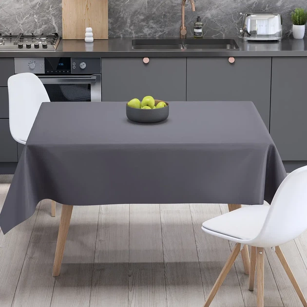 Скатерть Aquastop водоотталкивающая 120x150 Dark Gray минималистичная - изображение 2