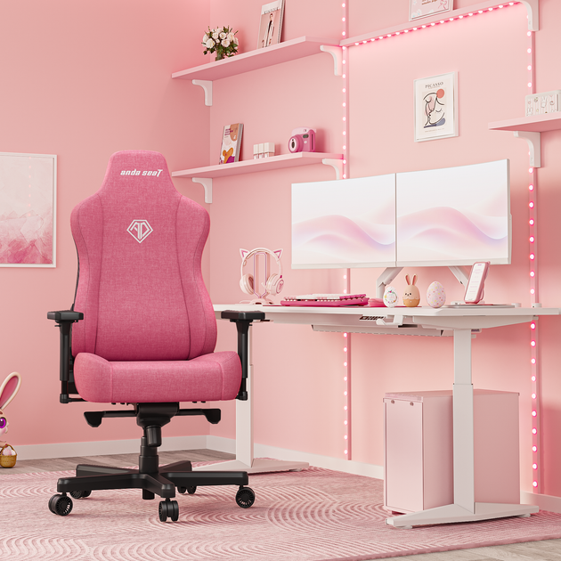 Fotel gamingowy Anda Seat Kaiser 3E XL Pink Fabric (AD23YC-XL-09-P-CF-P01) - obraz 9