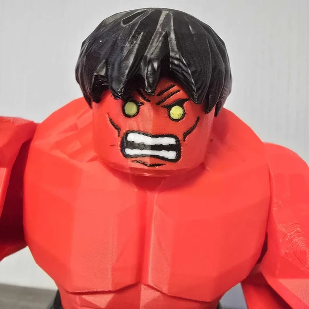Велика колекційна друкована фігурка Червоний Галк (Red Hulk) стиль LEGO. Aivory - изображение 3