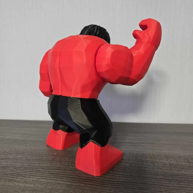 Велика колекційна друкована фігурка Червоний Галк (Red Hulk) стиль LEGO. Aivory - изображение 4