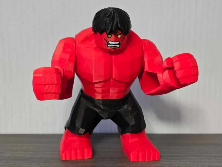 Велика колекційна друкована фігурка Червоний Галк (Red Hulk) стиль LEGO. Aivory - изображение 7