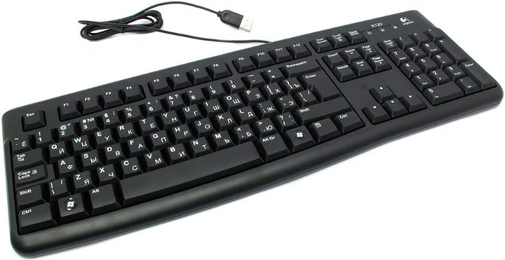 Клавиатура проводная Logitech USB черная (K120) - Фото 1 Клавиатура проводная Logitech USB черная (K120) - изображение 1