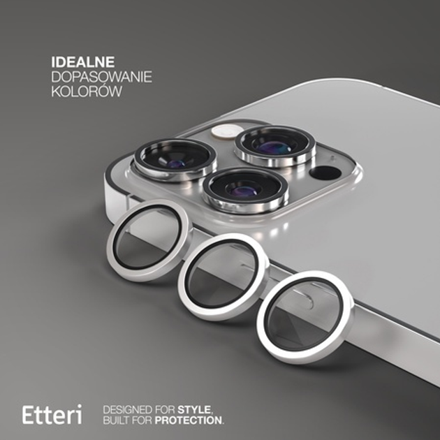 Захисне скло Etteri Camera Lens Protector для Apple iPhone 16 Pro / 16 Pro Max Silver (5907504523958) - зображення 4
