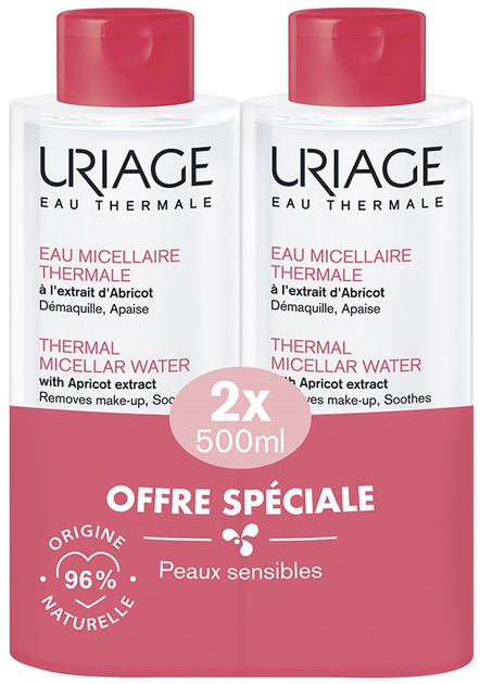 Zestaw Woda micelarna Uriage do skóry wrażliwej 500 ml x 2 szt (3661434009662) - obraz 1