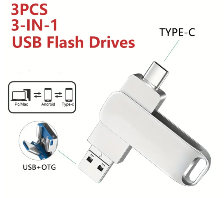 Флеш-накопитель USB 2 тб флешка крутящая USB 3.1 / Type-C Seuno (GS873) - изображение 6