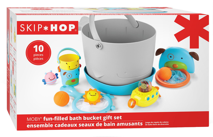 Zestaw do kąpieli Skip Hop Fun-Filled Bath Toy Bucket Gift Set MOBY (0195861847182) - obraz 1