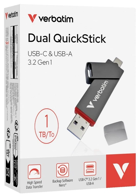 Флешка USB Type-C /USB Type-A 1TB Verbatim QuickStick (32043) - зображення 2