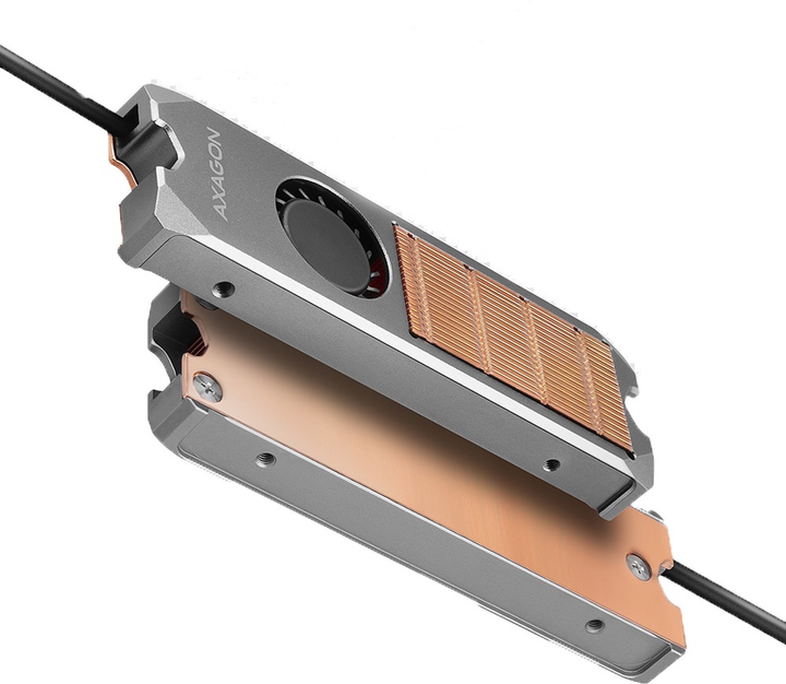 Chłodzenie Axagon dla dysku M.2 NVMe 2280 / SATA (CLR-M2FAN) - obraz 3