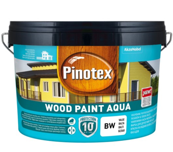 Farba Pinotex Wood Paint Aqua do drewna odporna na warunki atmosferyczne półmatowa Biała BW 2.5 l (5310520) - obraz 1
