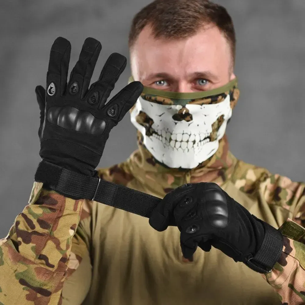 Тактичні Рукавиці Oakley Titan із захистом кісточок чорні розмір 2XL - зображення 3