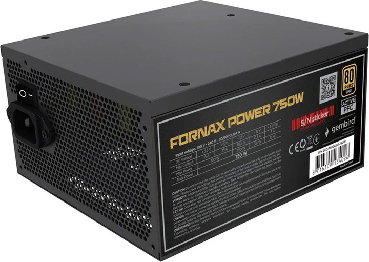 Zasilacz Gembird Fornax Power Gold 750W (CCC-PSUGOLD-750W) - obraz 1