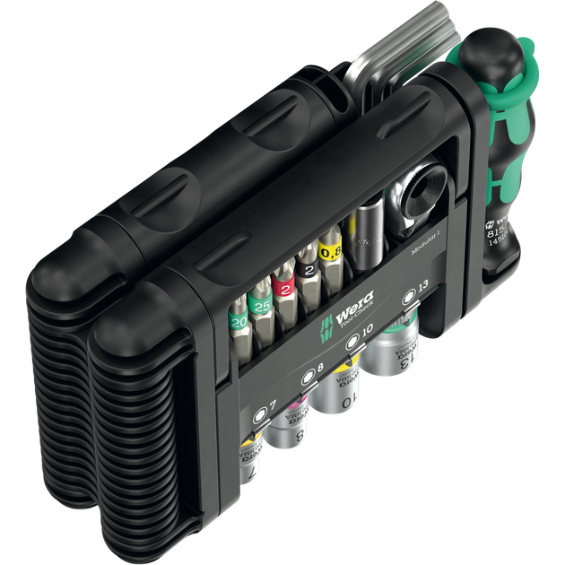 Набор бит и головок торцевых с трещеткой Wera Tool-Check Modular Set 1+набор шестигранников (50 предметов) (05049020001) - изображение 2