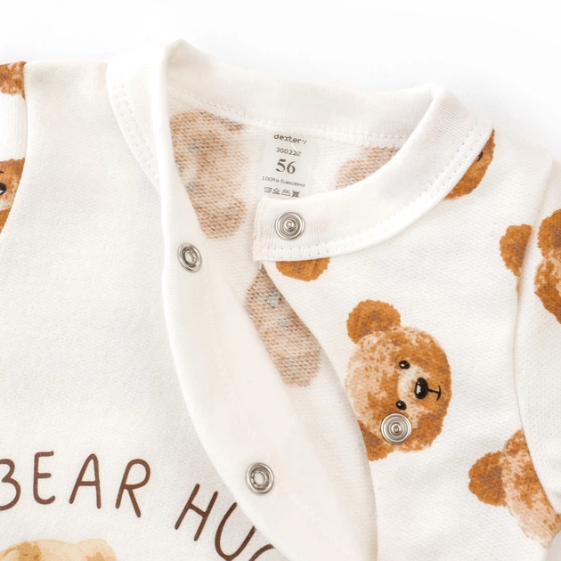 Человечек для младенцев Dexter`s на кнопках с мишками cute bears 74 см молочный - Фото 2 Человечек для младенцев Dexter`s на кнопках с мишками cute bears 74 см молочный - изображение 2