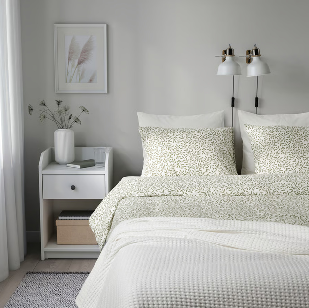 Komplet pościeli Ikea Sorgmantel 150 x 200 / 50 x 60 cm Biały/Zielony (105.494.90) - obraz 5