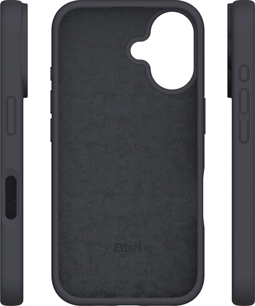 Etui plecki Etteri Silicone Case do Apple iPhone 16 Black  (5906961937247) - obraz 6