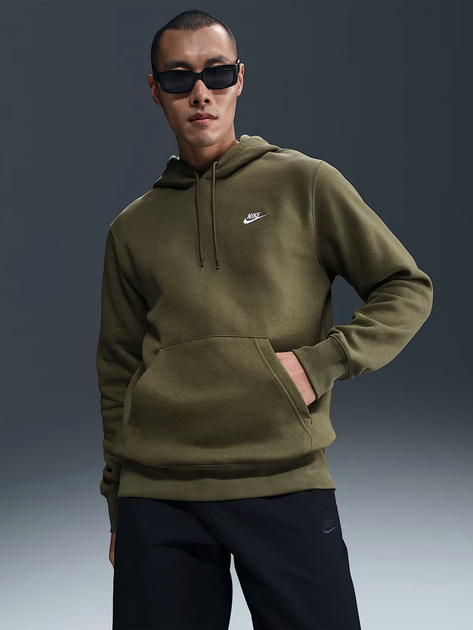 Bluza męska z kapturem ocieplana Nike M Nk Club Bb Po Hoodie FN3859-222 XL Khaki (197863192994) - obraz 1