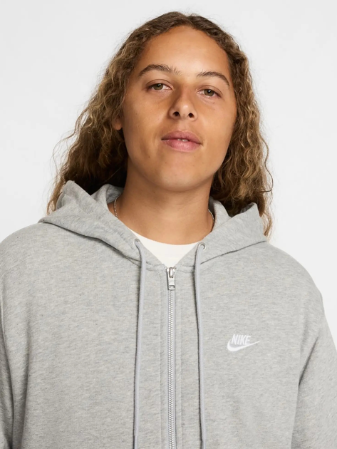 Толстовка на блискавці чоловіча Nike M Nk Club Ft Fz Hoodie FN3884-063 S Сіра (197593358028) - зображення 4