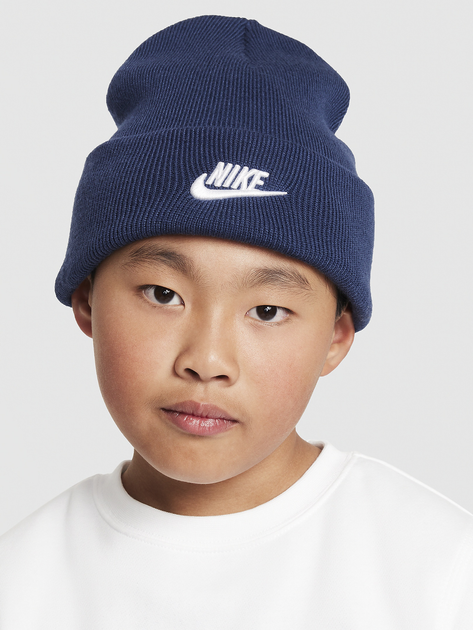 Czapka dziecięca beanie Nike K Nk Peak Beanie Tc Fut HF5498-410 Granatowa (197596899740) - obraz 1